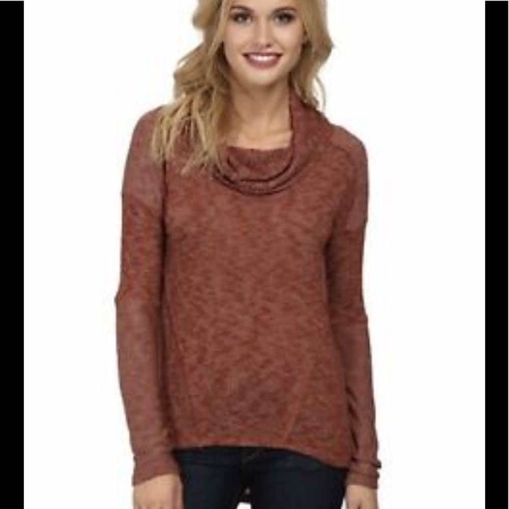 We The Free Beatnik Hacci Rust combi cowl neck S